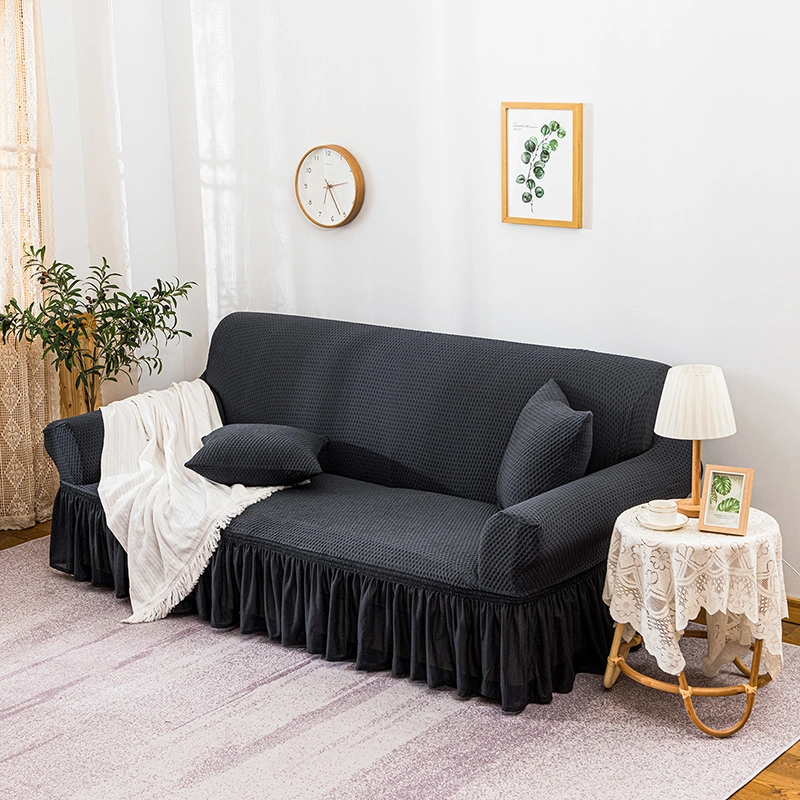 Nordic High-Grade Pure Color Cloth Sofa Cover Full Package Lace Thickened Turkey Small Square Sofa Cover Four Seasons