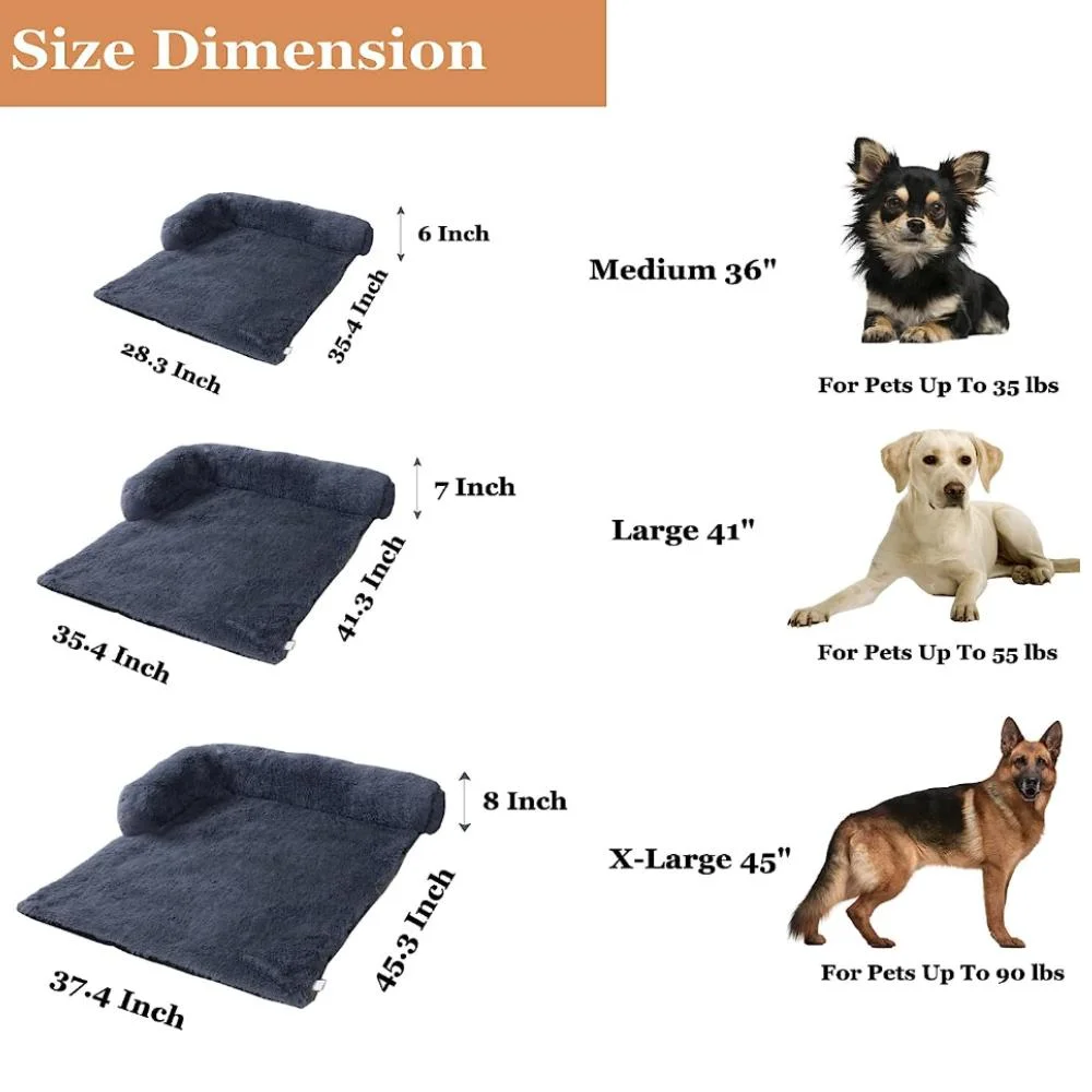 Plush Non-Slip Washable Dog Sofa Bed Best Couch Covers for Dogs