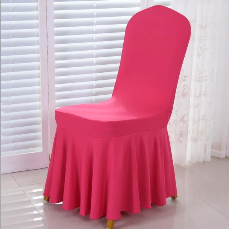 Wholesale Hot Sale Pleated Skirt Spandex Chair Cover with Skirt for Wedding Banquet