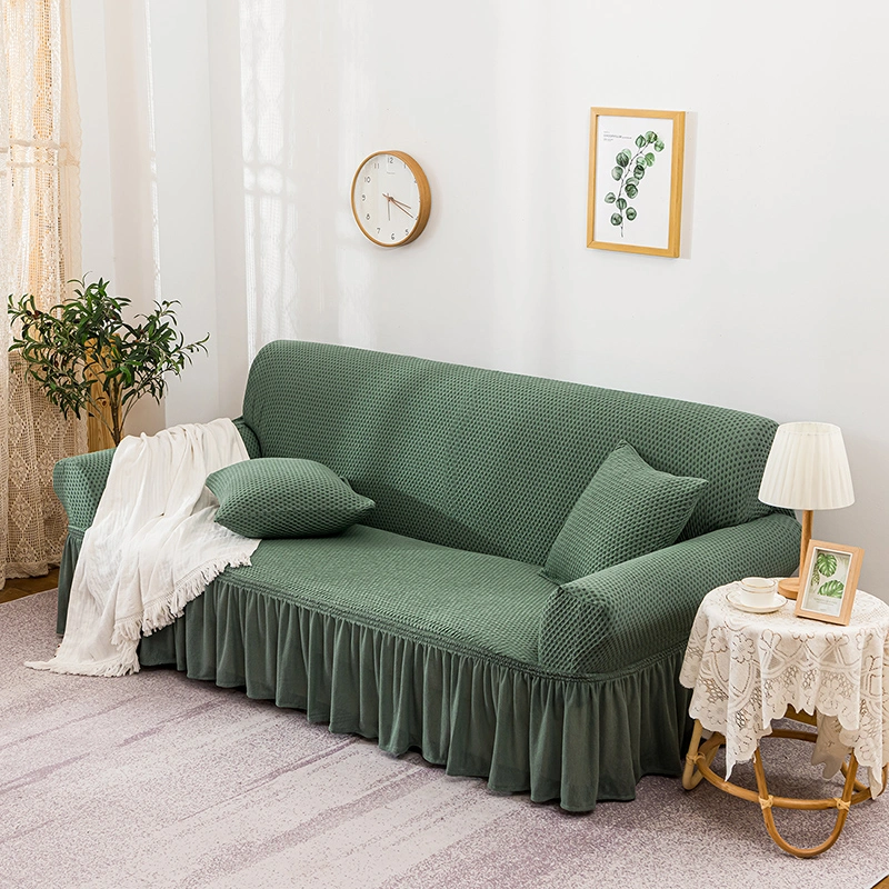 Nordic High-Grade Pure Color Cloth Sofa Cover Full Package Lace Thickened Turkey Small Square Sofa Cover Four Seasons