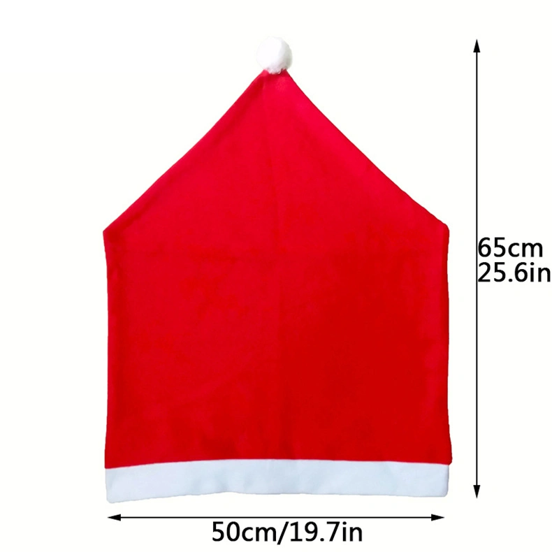 Sdyt003 6PCS / Set Christmas Chair Cover Santa Claus Hat Dining Chair Cover Cap Slipcover Home Kitchen Table Decor