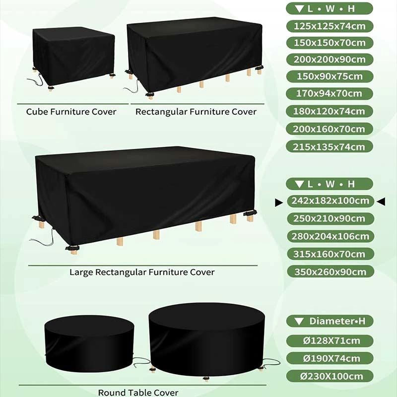 Outdoor Furniture Waterproof Cover Table and Chair Dust Protection Cover 420d Oxford Cloth Factory Customization