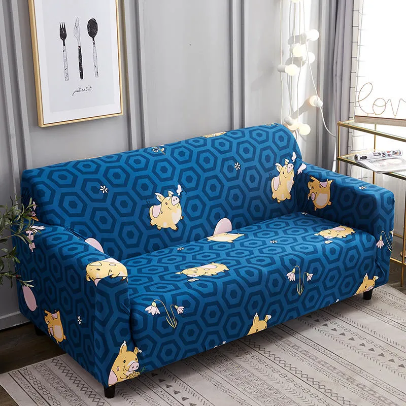 1-Piece Stretch Sofa Couch Covers - Spandex Printed Loveseat Couch Slipcover - Arm Chair Furniture Cover/Protector