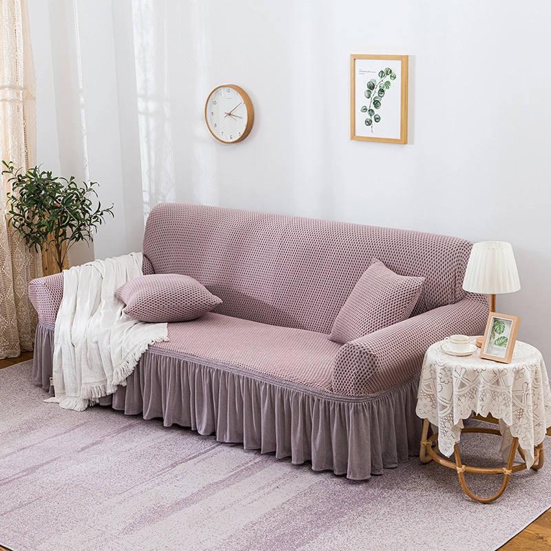 Nordic High-Grade Pure Color Cloth Sofa Cover Full Package Lace Thickened Turkey Small Square Sofa Cover Four Seasons