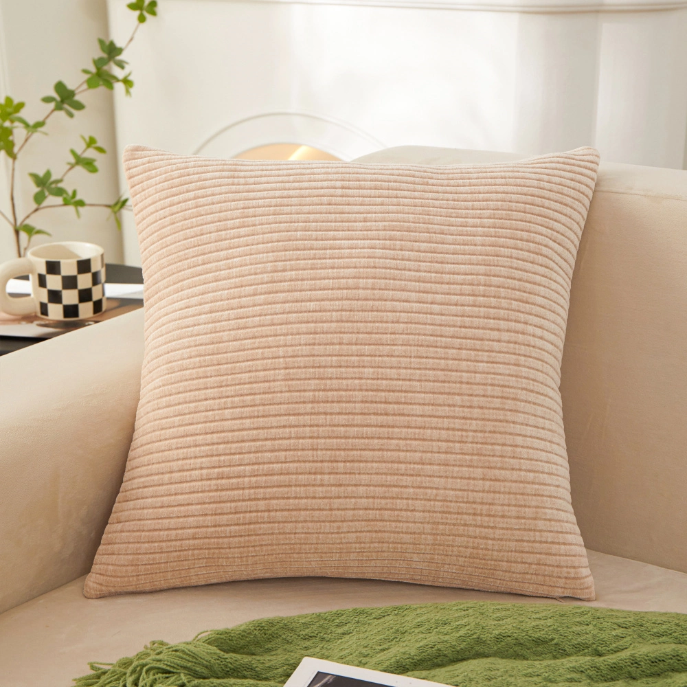 Delicate Stripe Cushion Cover with Soft Velvet Fabric, Multiple Colors Available, Perfect for Living Room Sofa