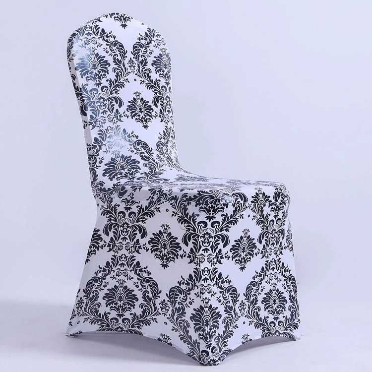 Metallic Gold Printed Full Cover Wedding Decorative Spandex Chair Cover