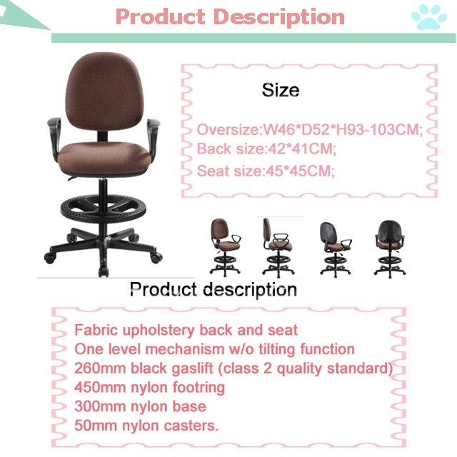 3 Years Guarantee Fabric Cover Swivel Task Drafting Office Chair