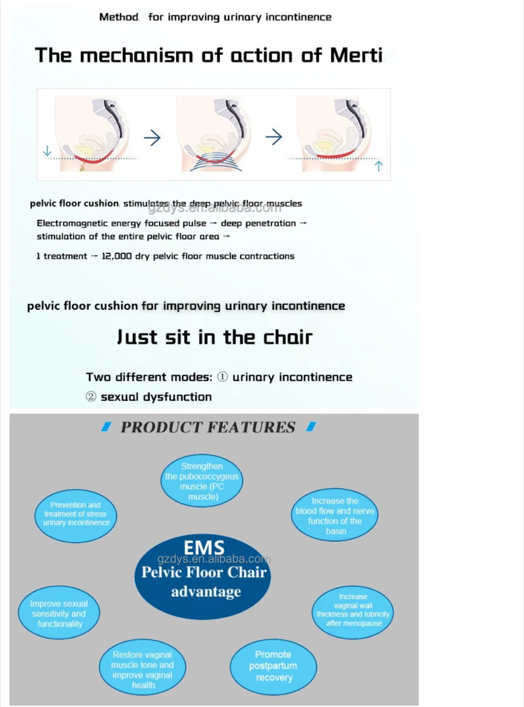 EMS Pelvic Restoration Prostate Conservation Chair Floor Muscle Abdominal High Quality Pelvic Floor Muscle Repair Chair