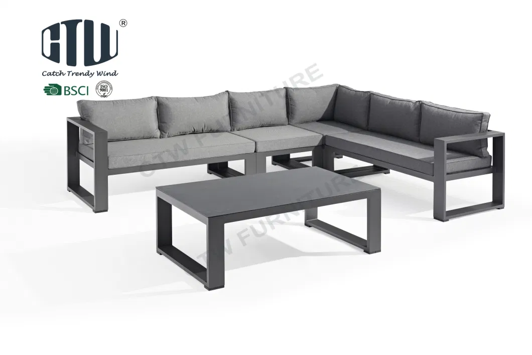 Hot Selling Modern Patio Conversation Set Aluminum Garden Sofa Waterproof Furniture Outdoor