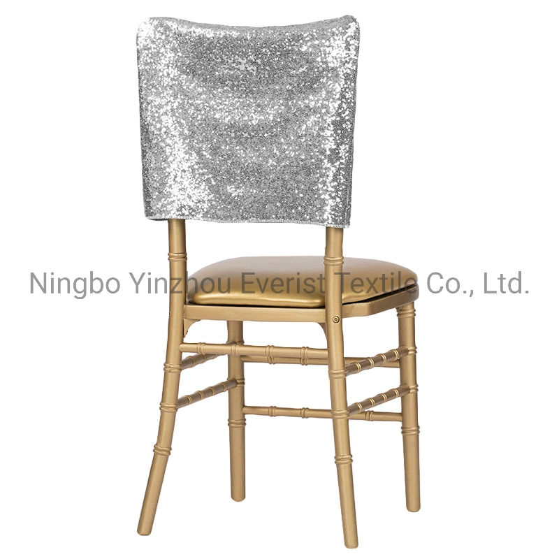 Glitz Sequin Chiavari Chair Cover Chair Cap for Wedding and Banquet-Silver