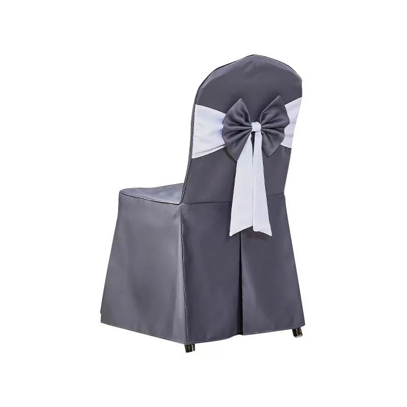 Wholesale Fitted Chair Covers for Dining Room with Bow Ribbon High Quality Home Decorative Chair Slipcovers