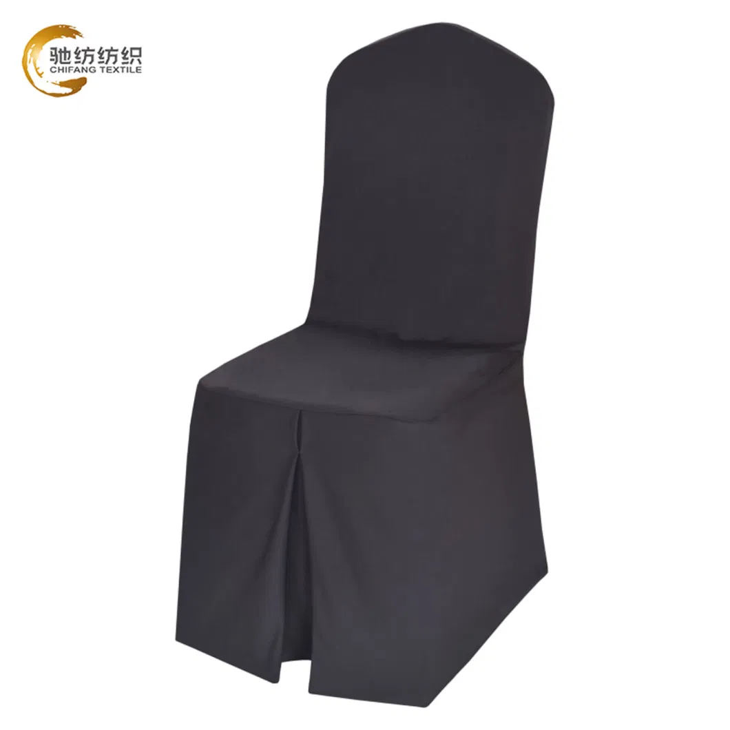 Hot Sale Factory Price Solid Color 100% Poly Knitted Fabric Wedding Folding Chair Cover for Banquet Party Dinner Hotel Wedding