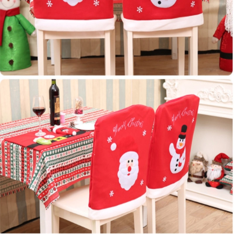 Polyester Nonwoven Chair Back Covers Christmas Chair Cover for Dining Roon