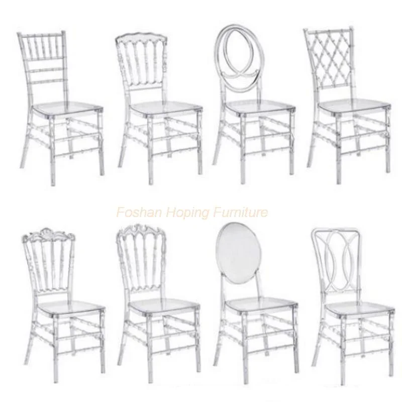 China Factory Event Party Wedding Use Dining Resin Soft Indoor Chair Clear Hotel Acrylic Furniture Chiavari Crystal Dining Table Cloth Cover Chair