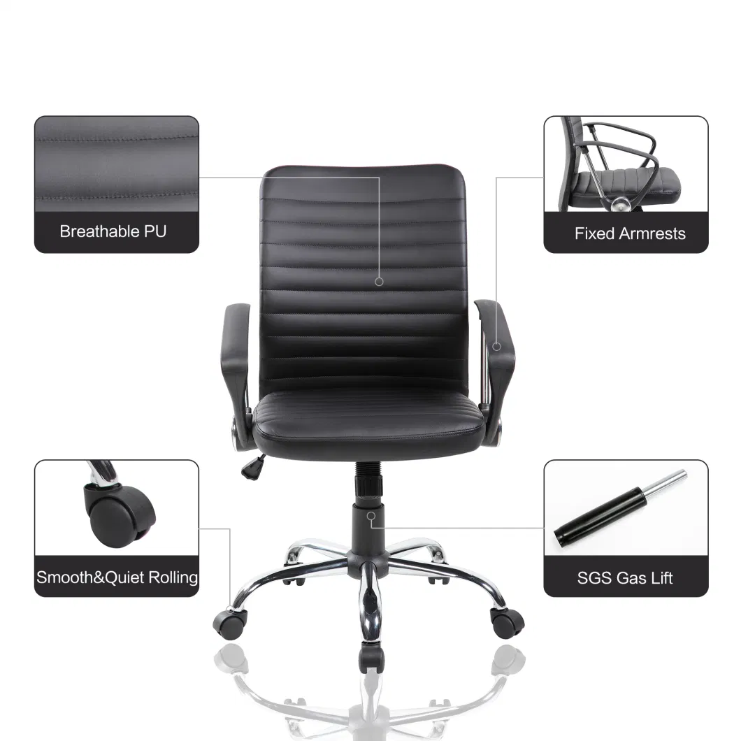 Modern Office Furniture Chair Staff Vistor Computer Chair PU + PVC Cover