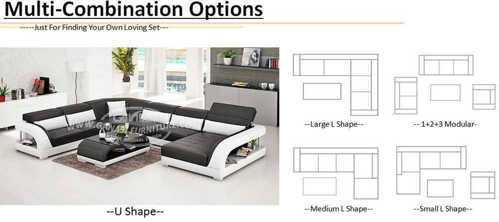 Promotional Modern High Density Sponge Modular Leather Furniture in Optional Color (G8001D)