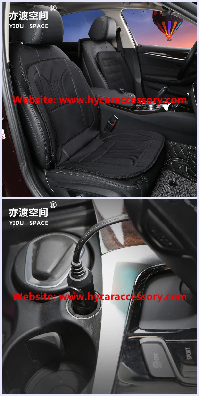 Universal 12V Black Cushion Winter Auto Car Seat Far Infrared Heating Cover