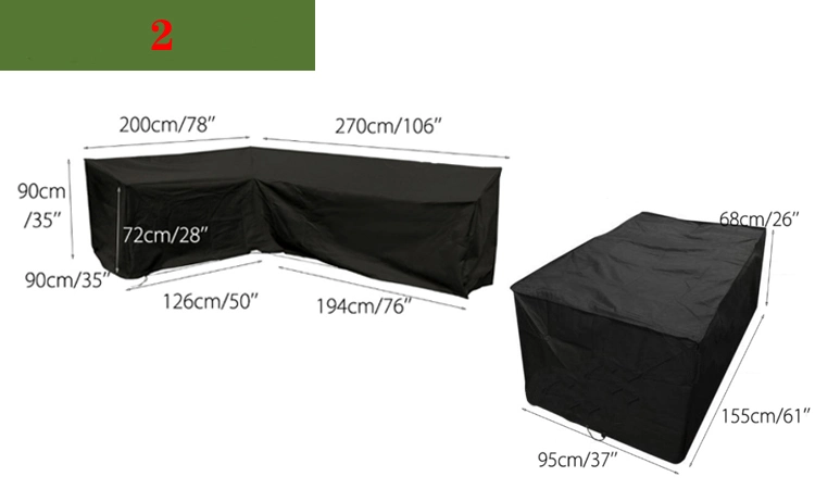 Custom Outdoor Corner Sofa Cover Furniture Dust Cover L-Shaped Waterproof Sofa Cover