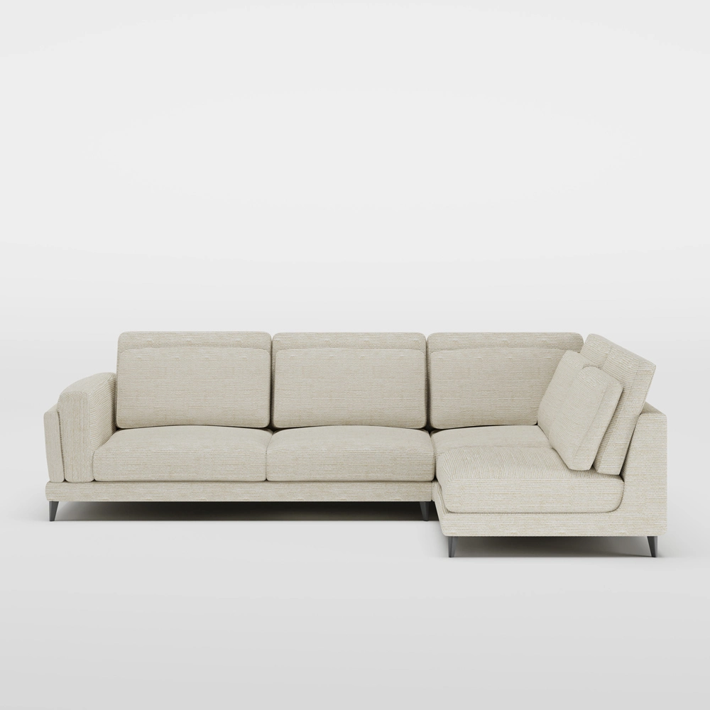 111.02&quot; Sectional Sofa with L-Shaped Sofa Linen Fabric, Removable and Washable, Beige