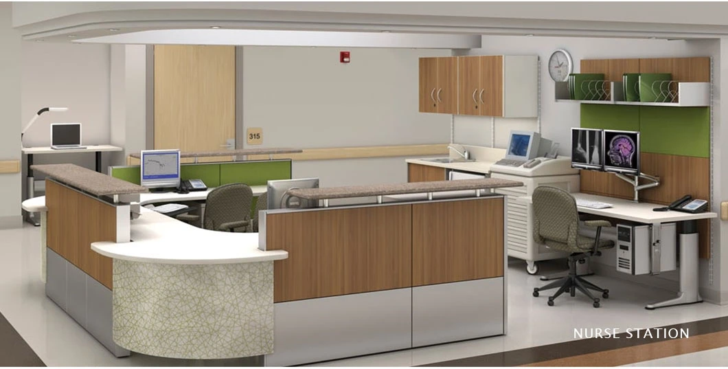 Modern Design Hospital Furniture Doctor Office Desk Medical Wooden Computer Table and Chair