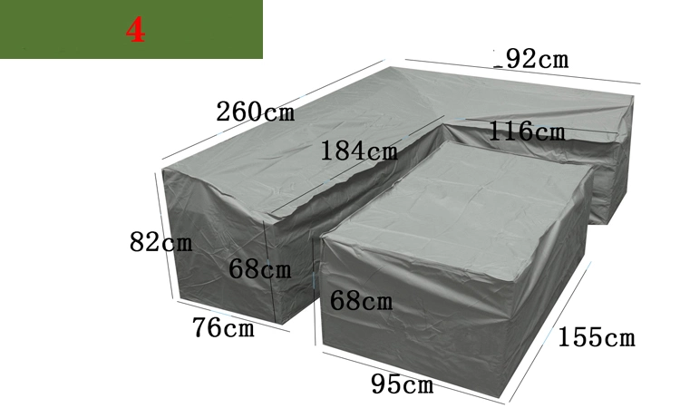 Custom Outdoor Corner Sofa Cover Furniture Dust Cover L-Shaped Waterproof Sofa Cover