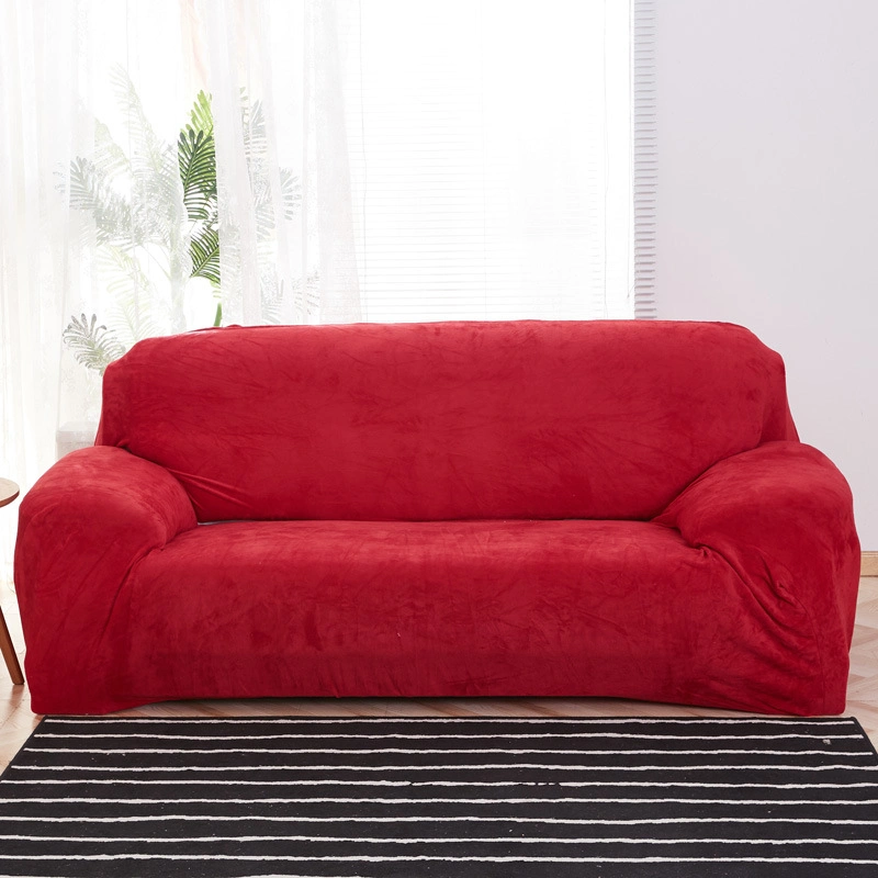 Stretch Velvet Sofa Covers Furniture Protector Soft with Elastic Bottom