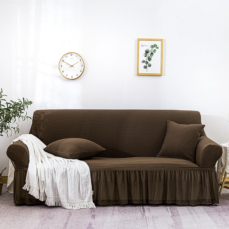 Nordic High-Grade Pure Color Cloth Sofa Cover Full Package Lace Thickened Turkey Small Square Sofa Cover Four Seasons