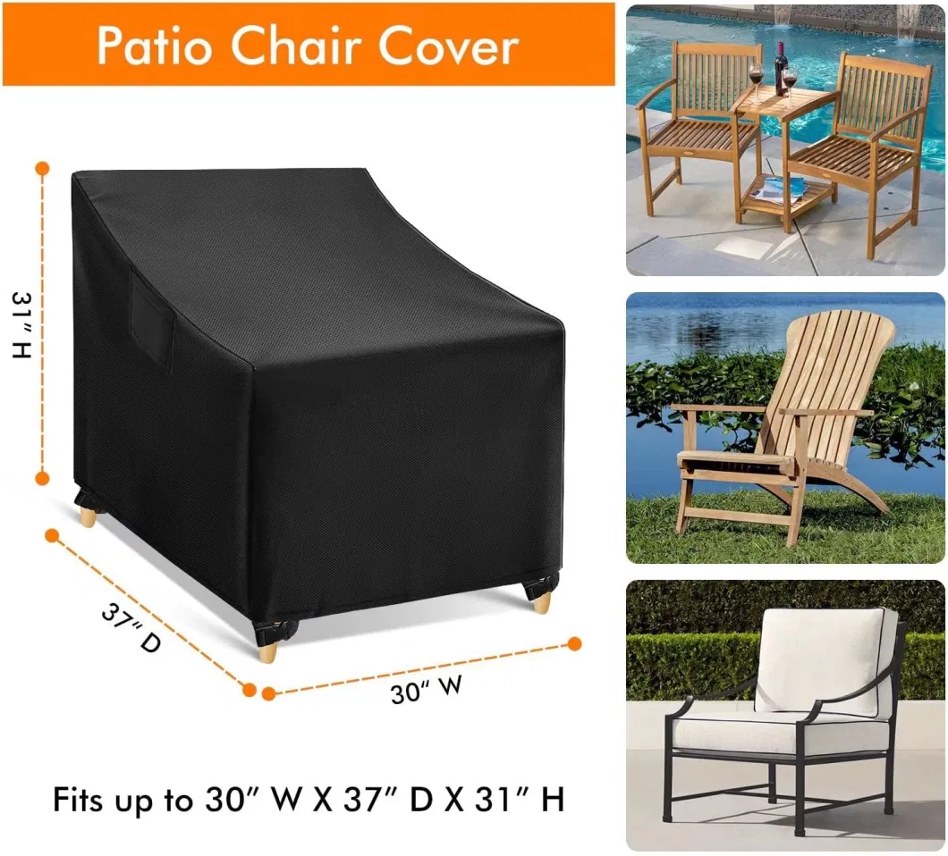 Black Lawn Chair Covers Patio Furniture Covers Heavy Duty Wicker Garden Sofa 2 Pack Chair Cover