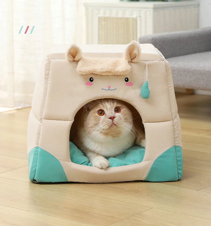 Removable Padded Pillow Cat Tent with Washable Wbb19327