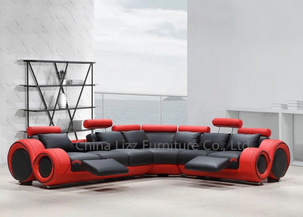 L Shape Leisure Sectional Corner Leather Sofa with Recliners