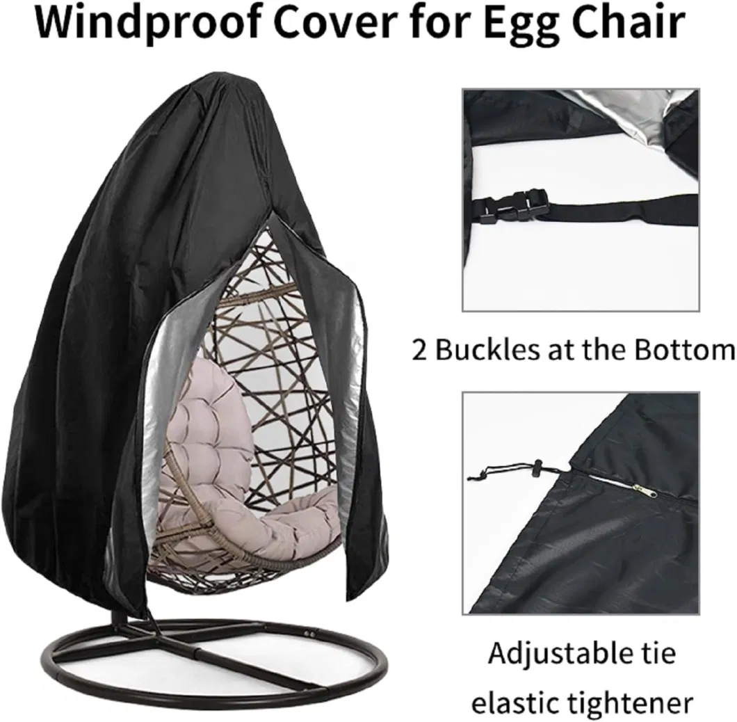 Windproof UV Resist Garden Wicker Rattan Furniture Sofa Hanging Chair Dust Cover