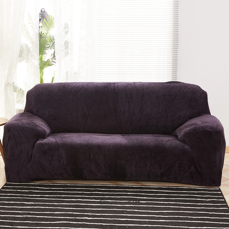 Stretch Velvet Sofa Covers Furniture Protector Soft with Elastic Bottom