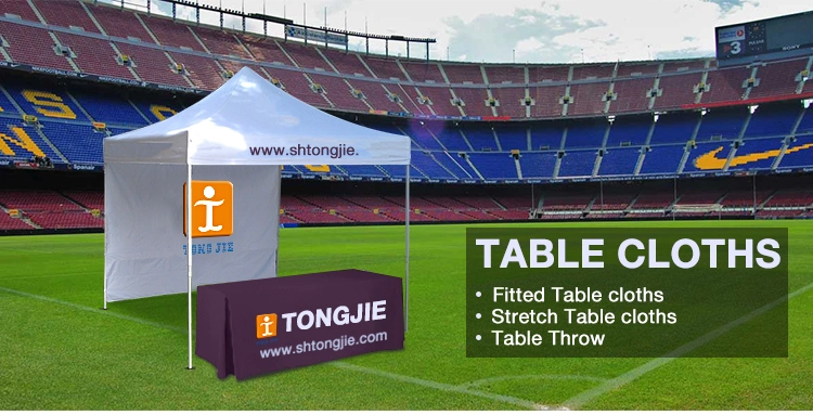 Custom Colour Logo Printing Knitted Polyester Table Cloth, Table Cover Printing