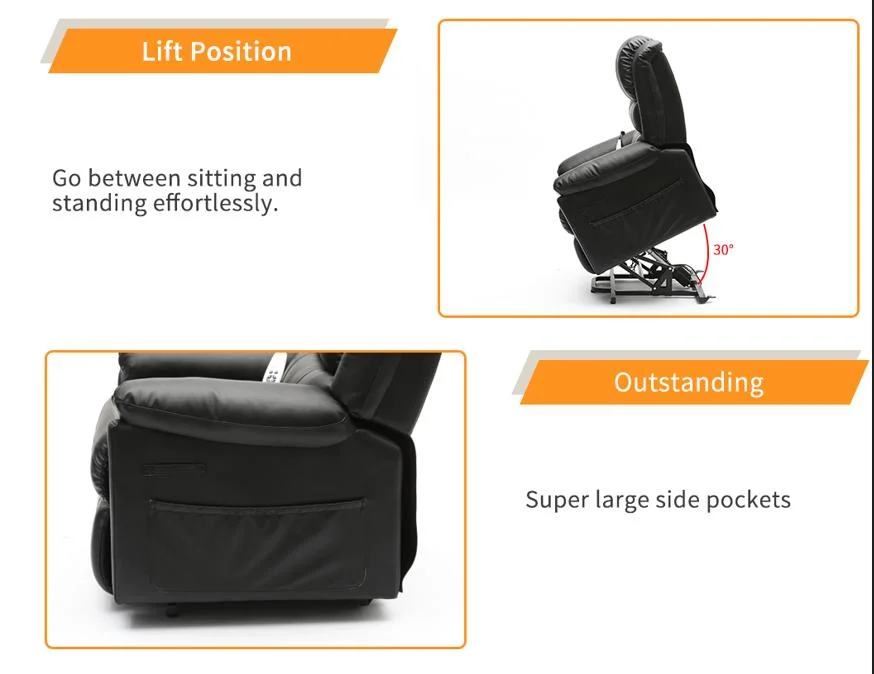 Hot Sale High Quality Leather Cover Recliner Massage Chair Living Room Furniture with Heated Function