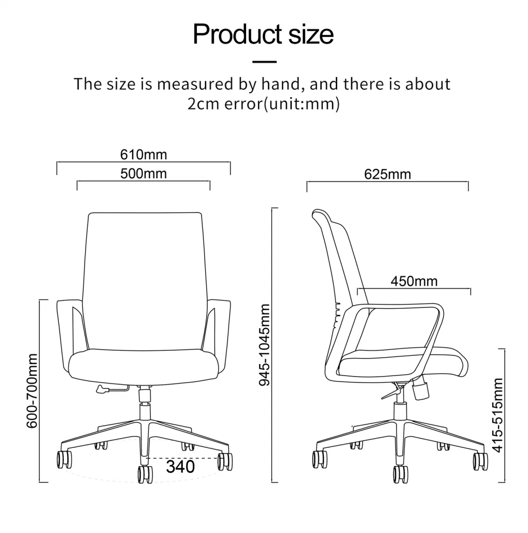 Small Cbm Bulk Loading Quantity Low Price Black Cover Swivel Staff Chair