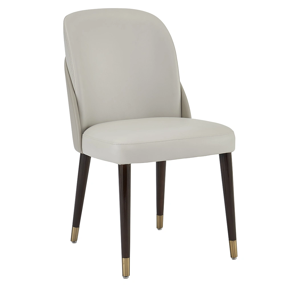 China Wholesaler Factory PVC Round Back Metal Base Cover Dining Chair