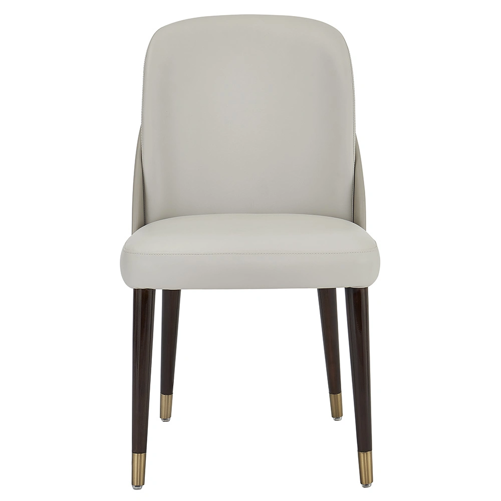 China Wholesaler Factory PVC Round Back Metal Base Cover Dining Chair