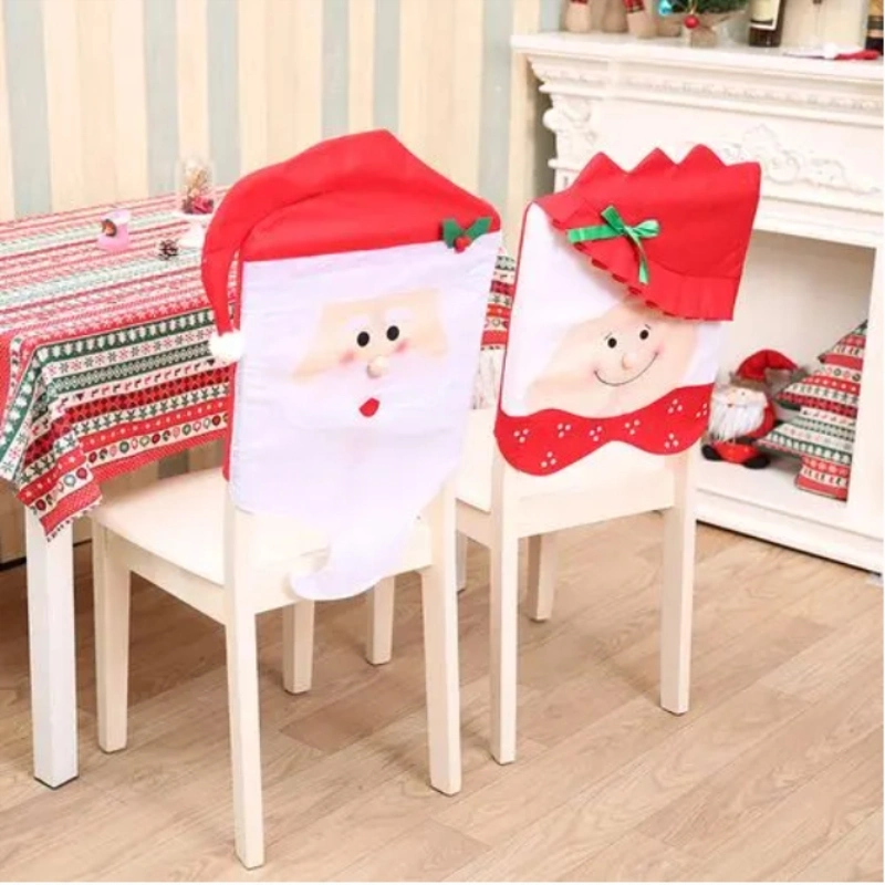 Polyester Nonwoven Chair Back Covers Christmas Chair Cover for Dining Roon