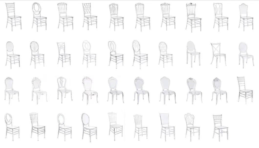 Wedding Banquet Event Chair Golden Clear Acrylic Chiavari Chair Kd Plastic Kids Silla Transparent Resin Tiffany Chair