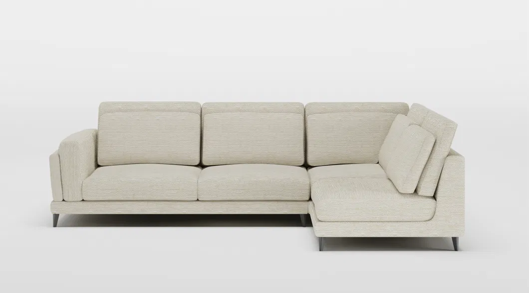 111.02&quot; Sectional Sofa with L-Shaped Sofa Linen Fabric, Removable and Washable, Beige