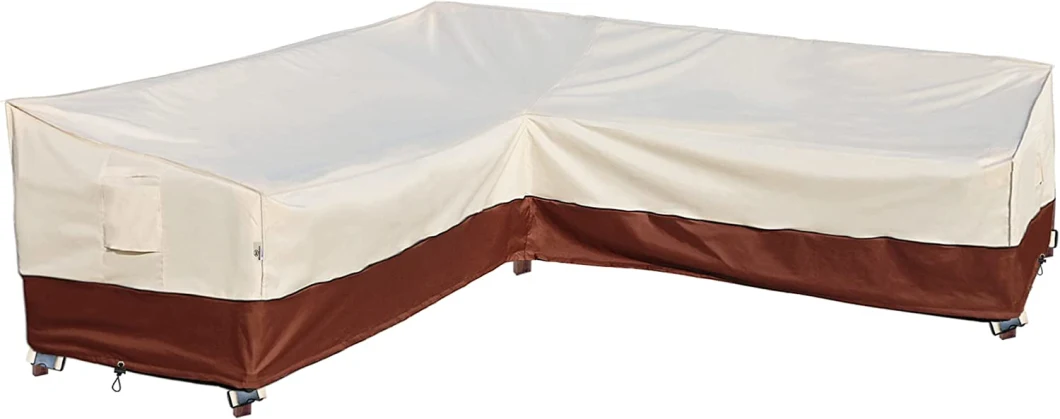 V-Shaped Outdoor Terrace Furniture Cover, Waterproof and Tear Resistant Heavy-Duty Sofa Cover with 3 Ventilation Openings