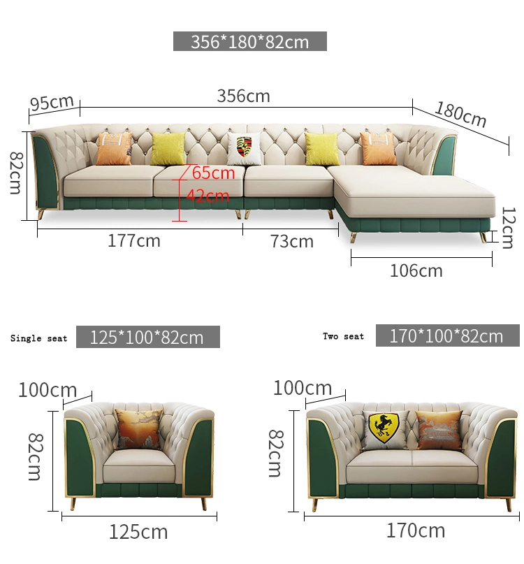 Hot Sales Wholesale Modern Living Room Fabric Leather Cover L Shape 3 Seater Sofa Set