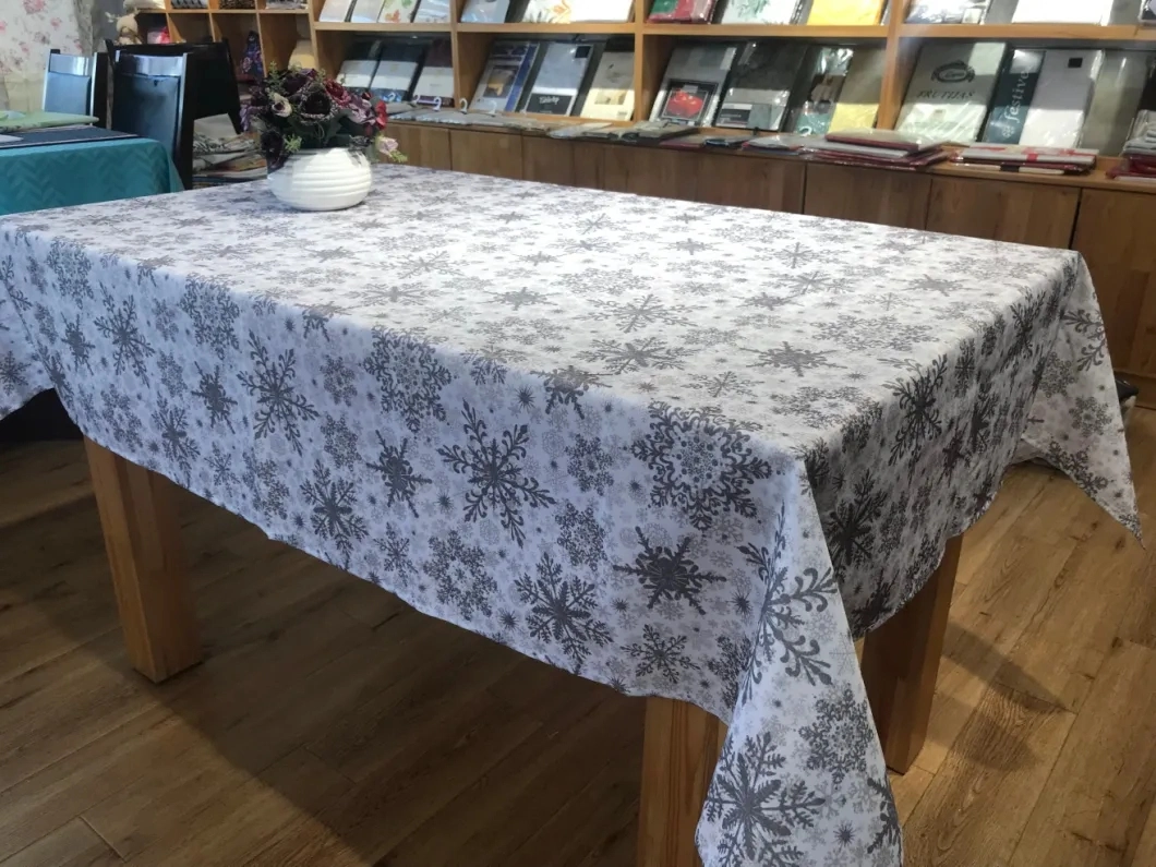 Floral Printed Table Cloth Polyester Rectangle Table Cover Dining Room