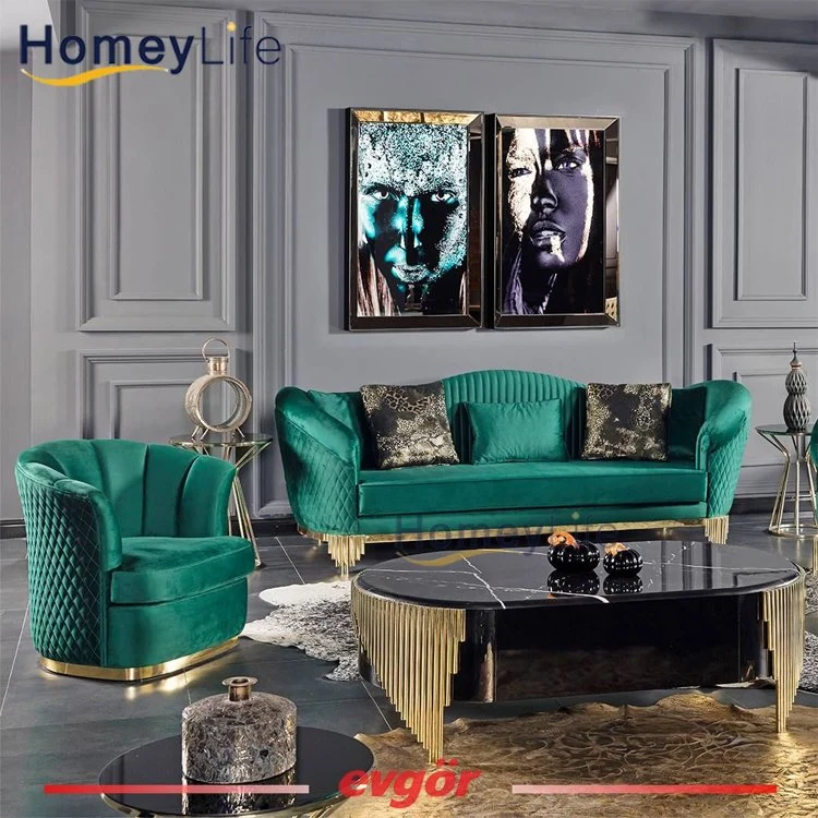 Luxury Italian Royal Nordic Velvet Sofa of Modular Chesterfield Lounge Suite