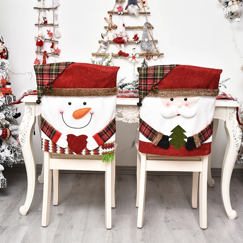 Christmas Lovely Decorative Chair Cover Creative Santa Claus Ornaments Christmas Chair Cover