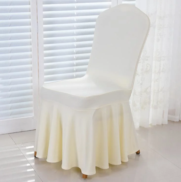 Wholesale Hot Sale Pleated Skirt Spandex Chair Cover with Skirt for Wedding Banquet