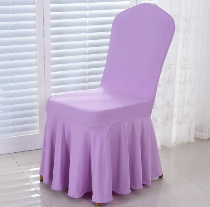 Wholesale Hot Sale Pleated Skirt Spandex Chair Cover with Skirt for Wedding Banquet