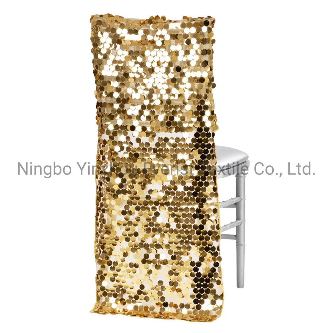 Large Payette Sequin Chair Cover of Chiavari Chair for Wedding and Banquet -Gold