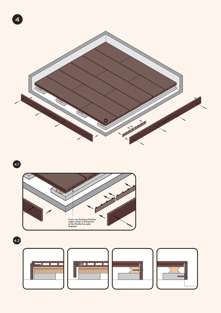 Affordable Real Wood Hand-Feel Clever Concealed Fixings Resilient WPC Decking Board Side Cover