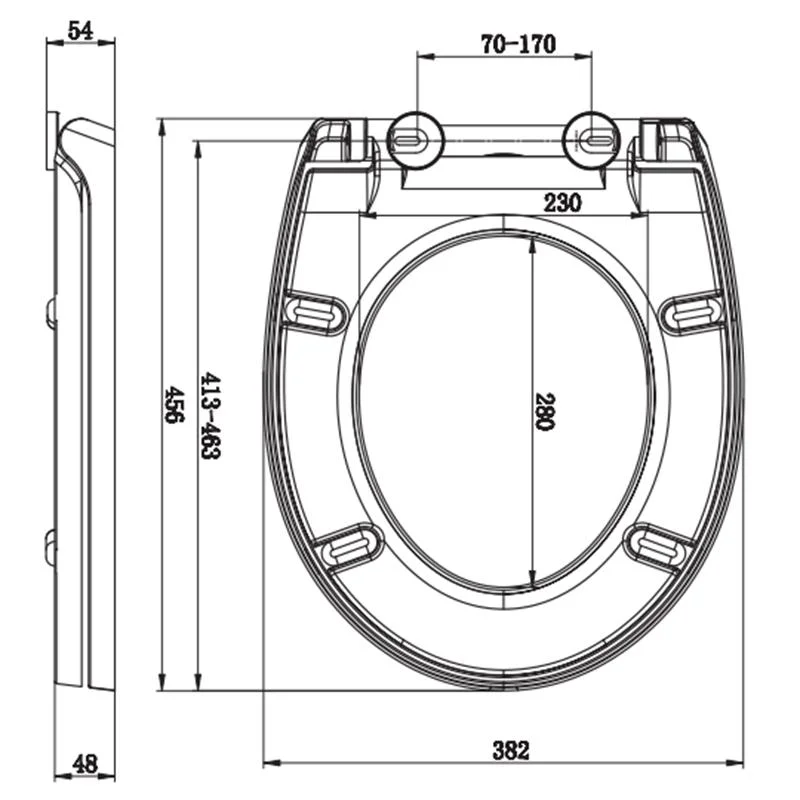 European Standard Bathroom Round White Duroplast Toilet Seat and Cover